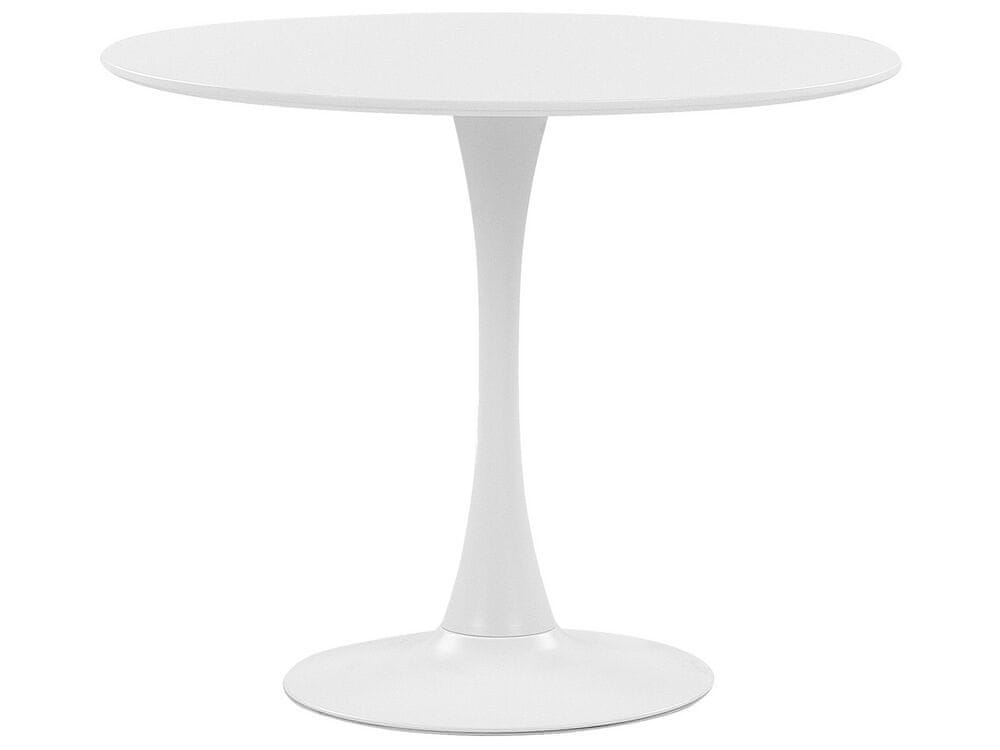 Beliani Okrúhly jedálenský stôl 90 cm biely BOCA